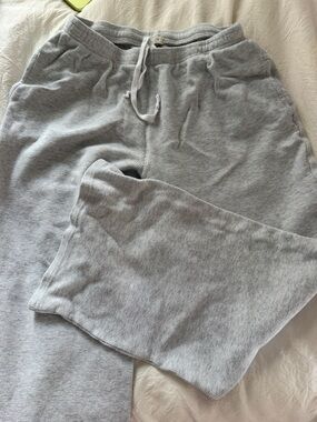 Brandy Melville Light Gray Waffle Knit Joggers
